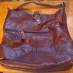Frye Ring Tote in Cognac leather